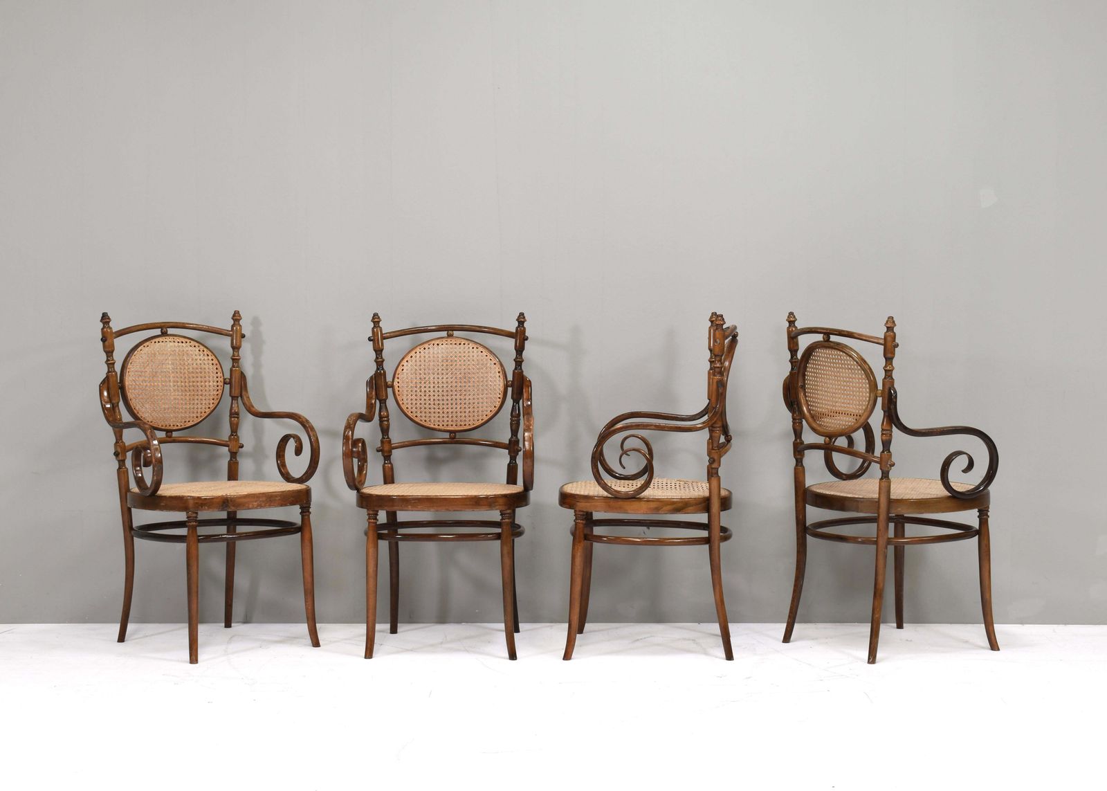 photo buy Early Michael Thonet Bistro Dining Table In Bentwood And Cane   Austria