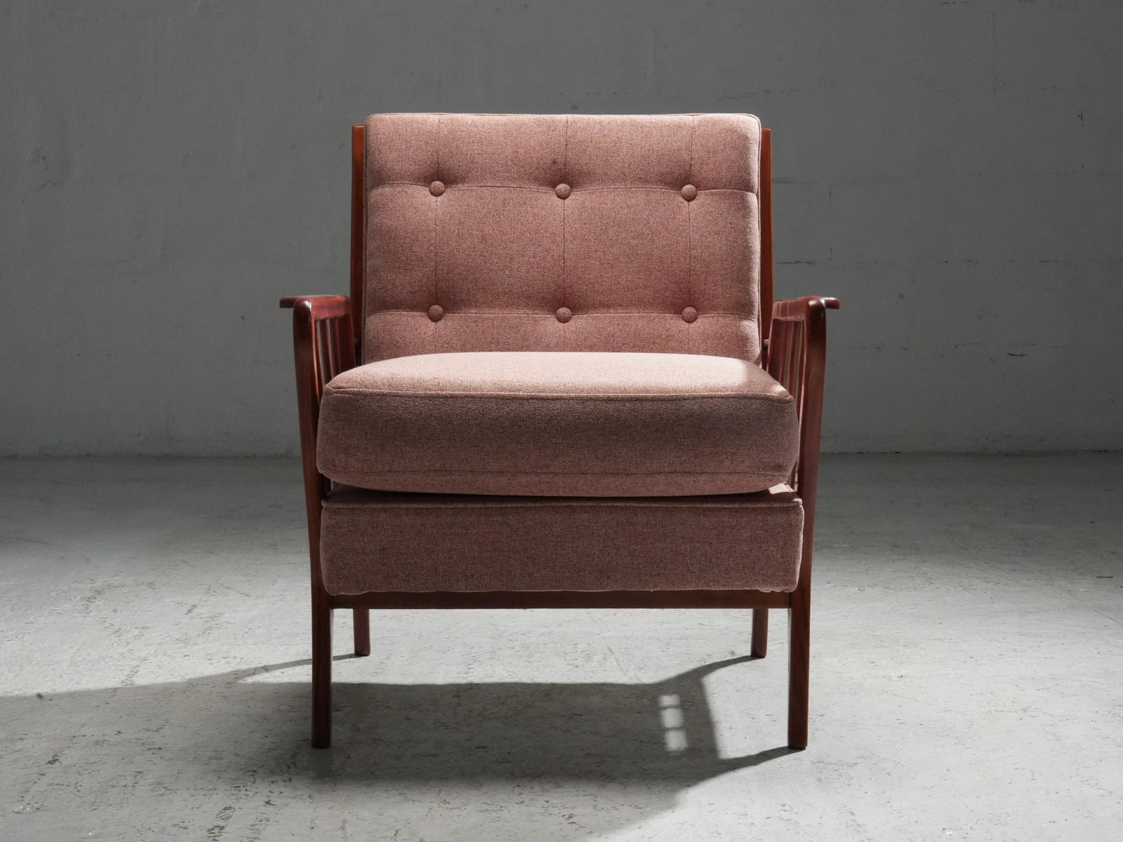 Rino Levi Lounge Chair In Peroba Wood And Fabric, Brazil, 1950's photo Furniture
