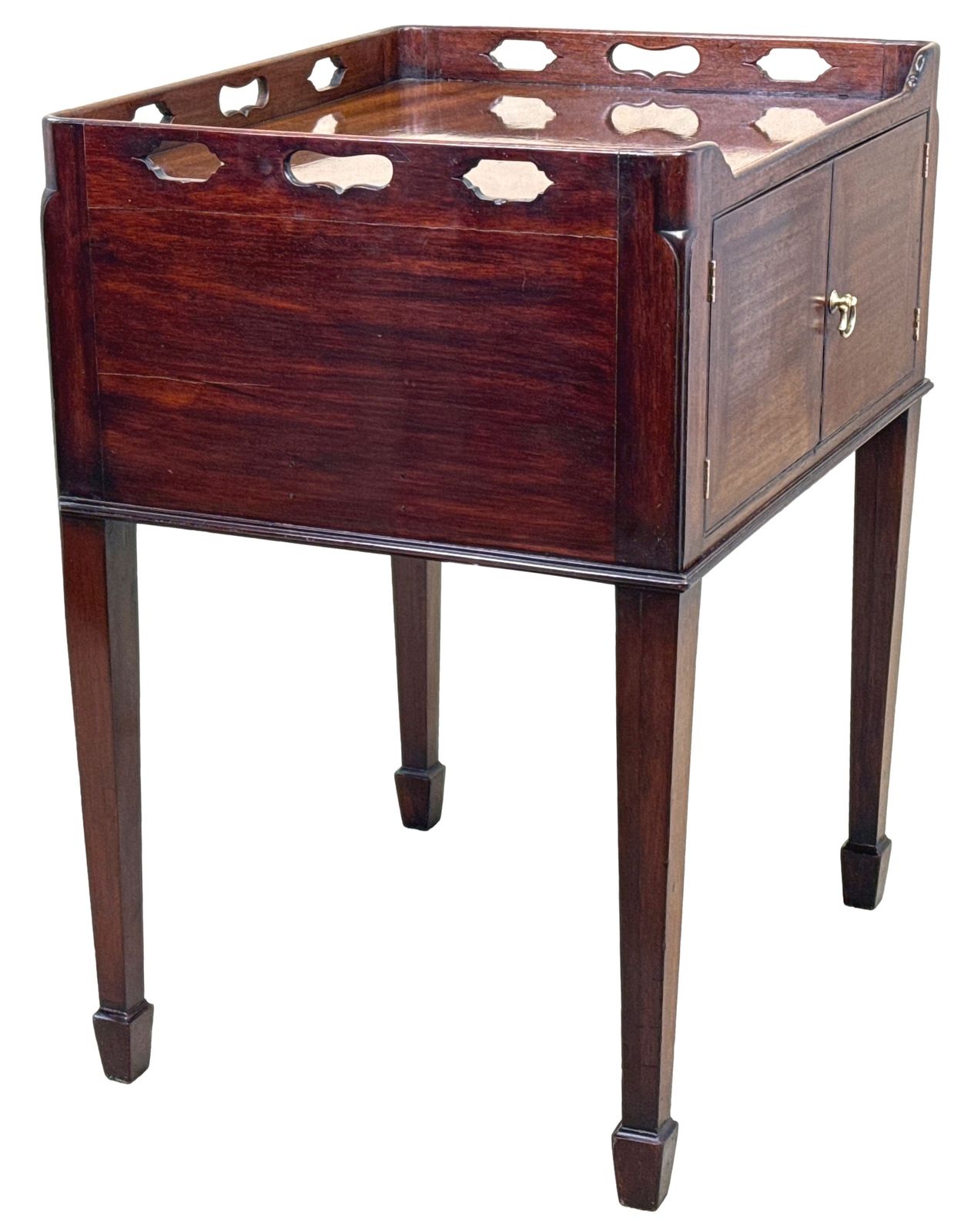 18th Century Georgian Mahogany Bedside Night Table (England, Circa 1770) photo vinterior