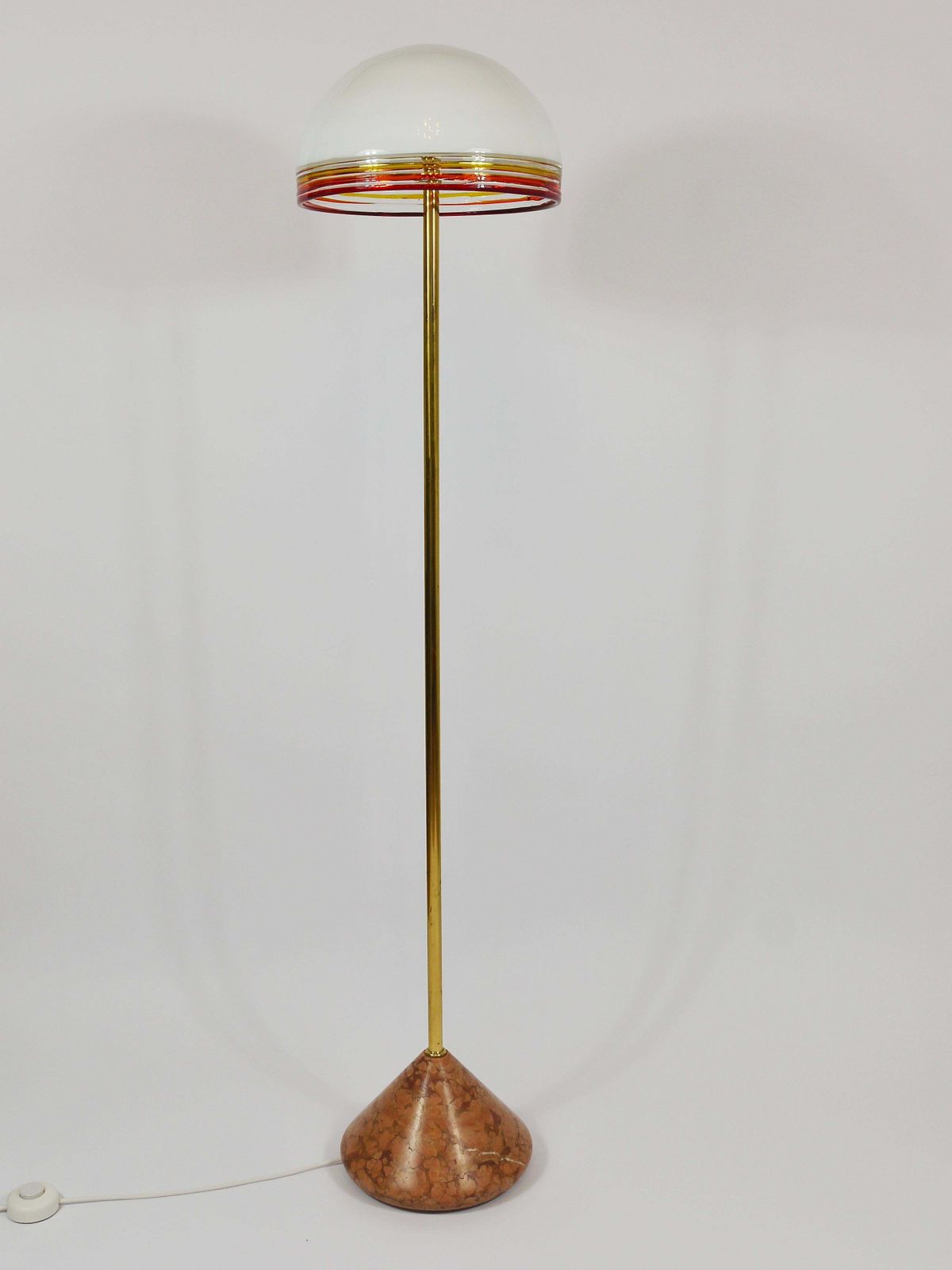 Lighting Roberto Pamio Febo Floor Lamp In Marble, Brass & Murano Glass By Leucos Italy photo