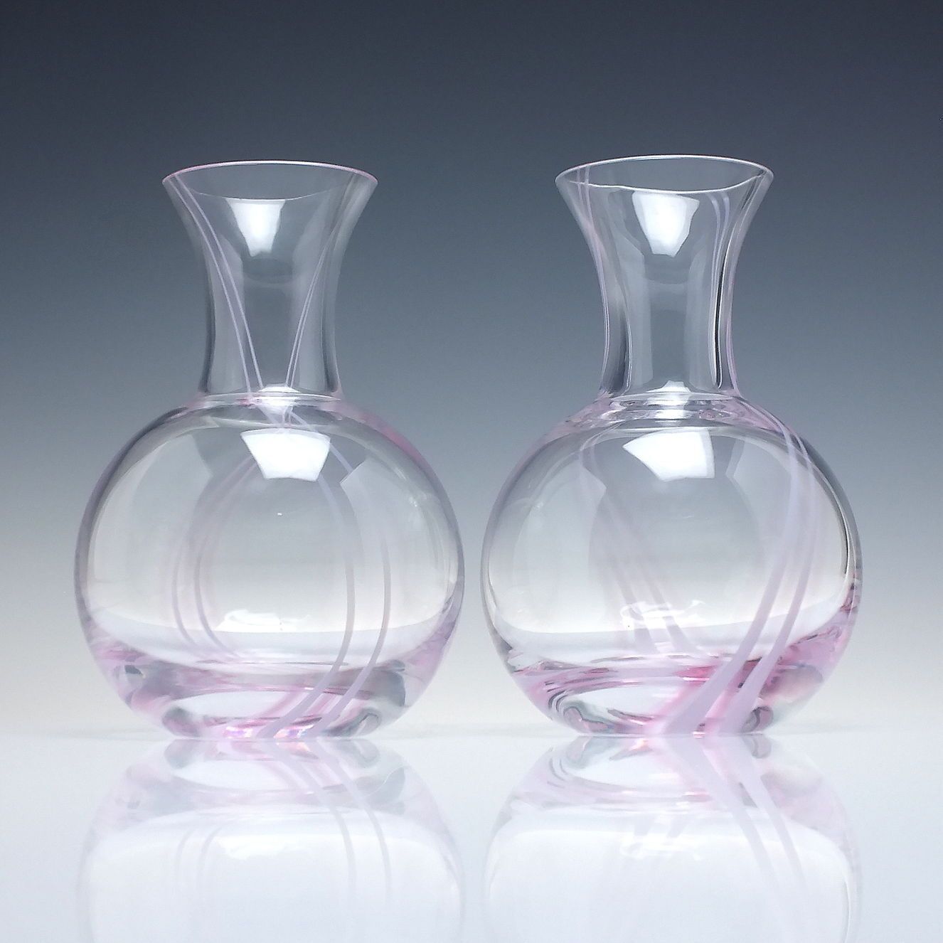 Pair Scottish Caithness Glass Wine Carafes C1980