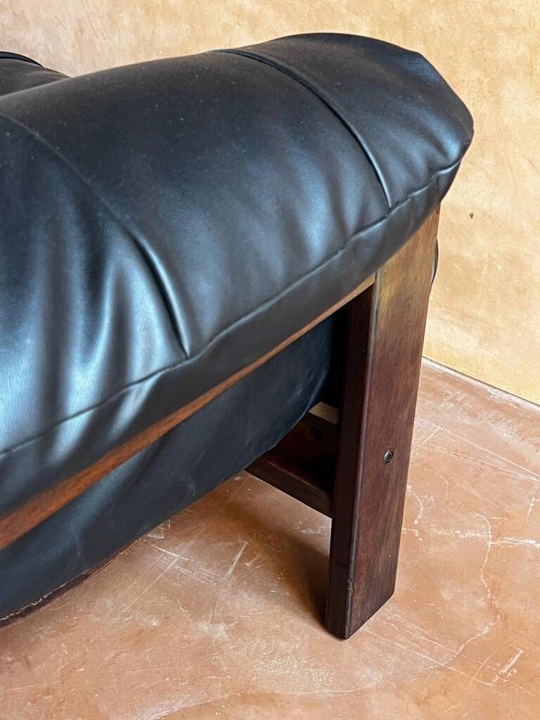 Brazilian Jacaranda And Leather Sofa By Jean Gillon For Italma 1960 photo vintage