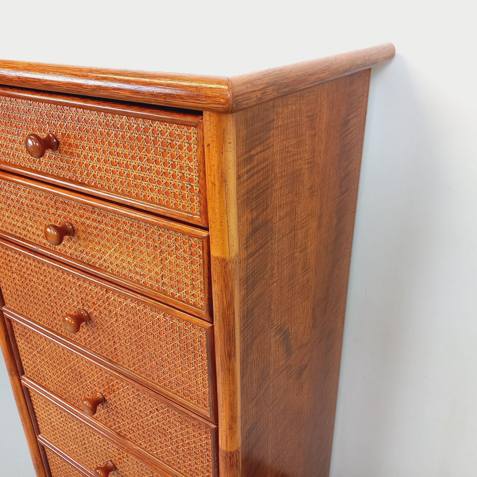 Chest Of Drawers In Wood, Rattan And Cane photo buy