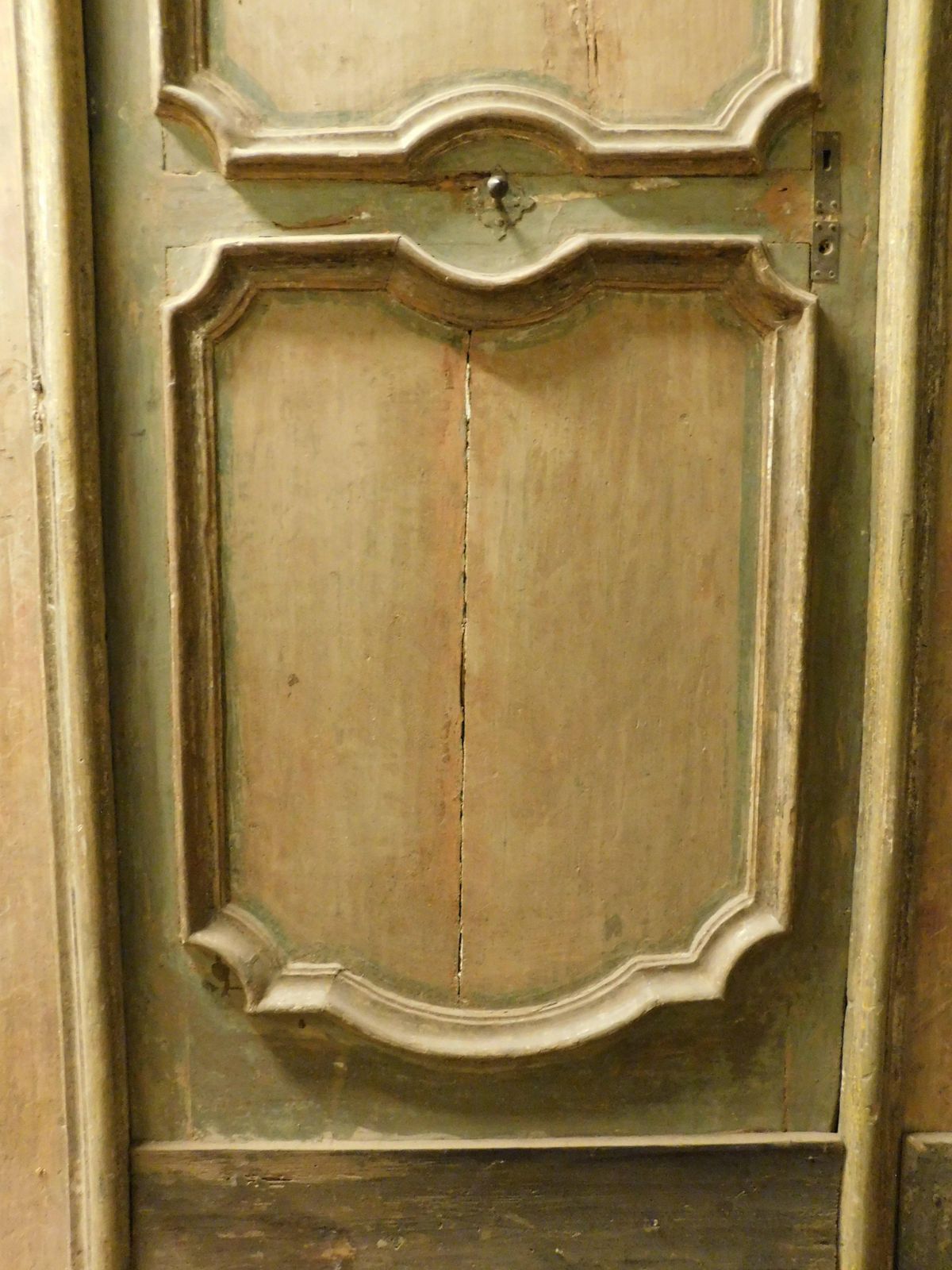 Single Leaf Door In Lacquered Wood Complete With Frame With Fake Marble, Italy photo vinterior
