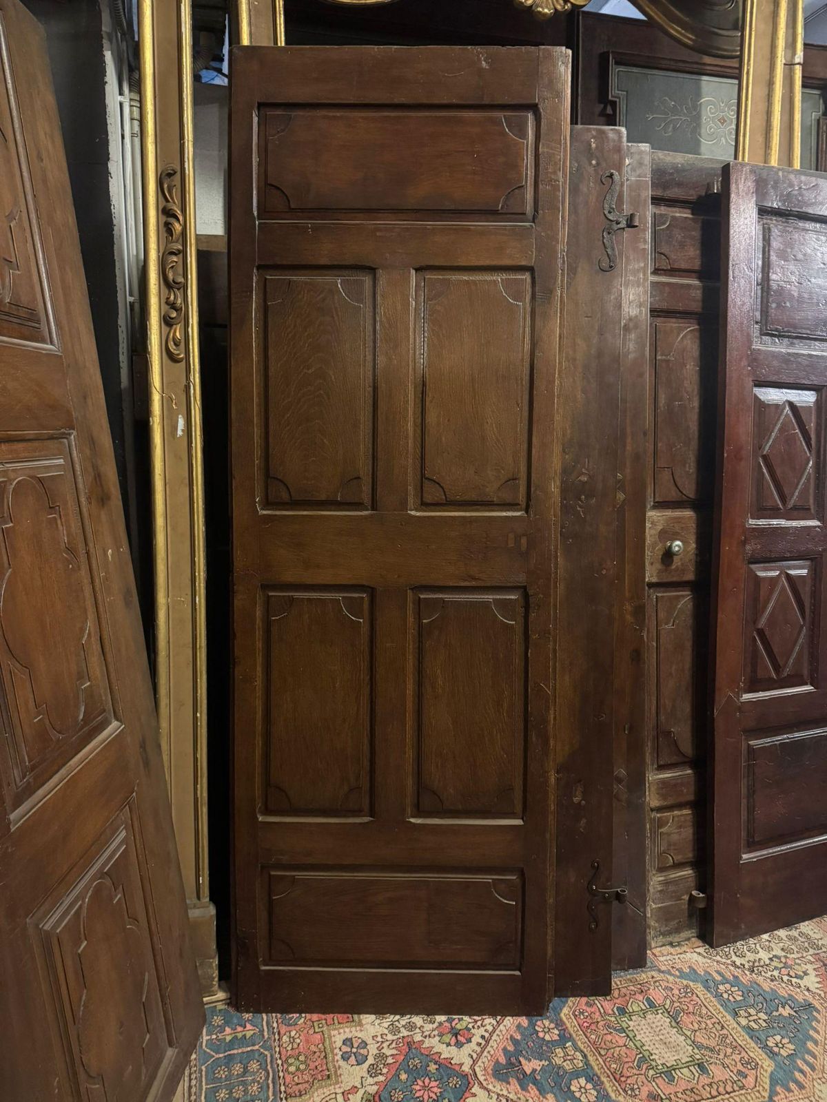 Double Sided Door In Carved Oak Wood, France photo furniture
