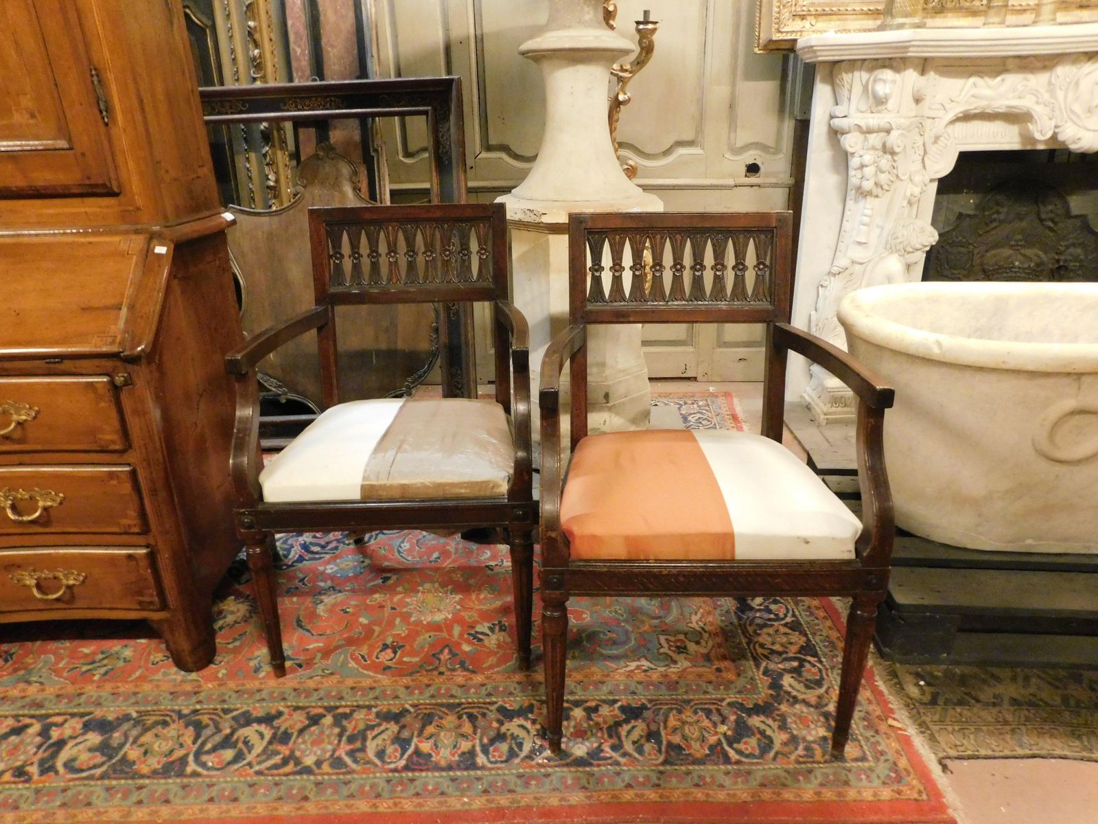 Set Of 2 Walnut Wood Armchairs, Italy photo furniture