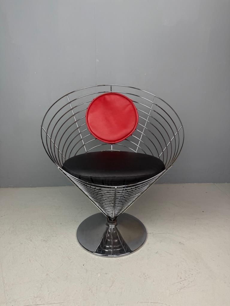 Original Verner Panton Wire Cone Chair  1988  Fritz Hansen Danish Design photo Furniture