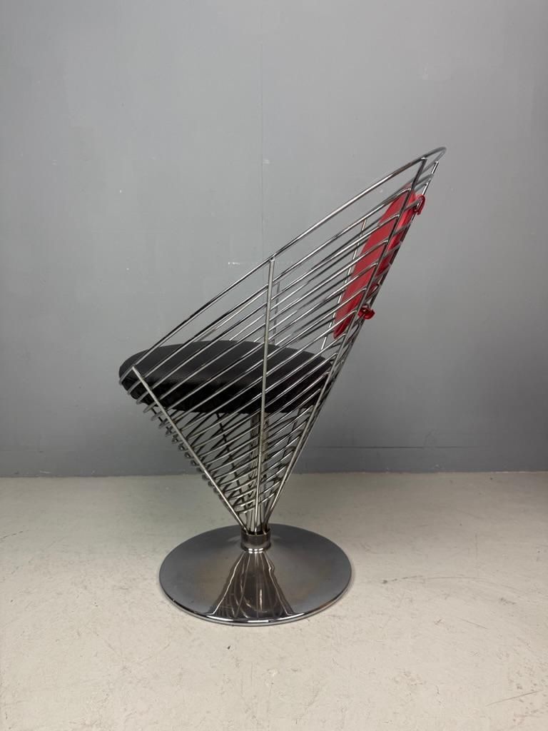 Original Verner Panton Wire Cone Chair  1988  Fritz Hansen Danish Design photo vinterior