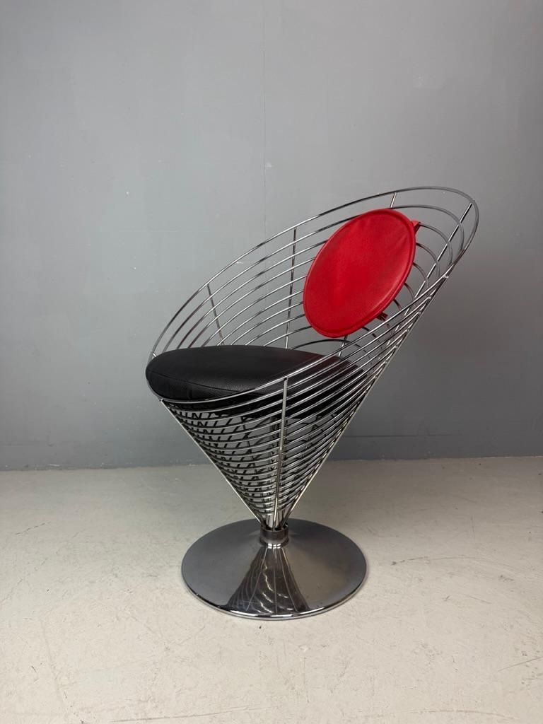 Original Verner Panton Wire Cone Chair  1988  Fritz Hansen Danish Design photo vintage