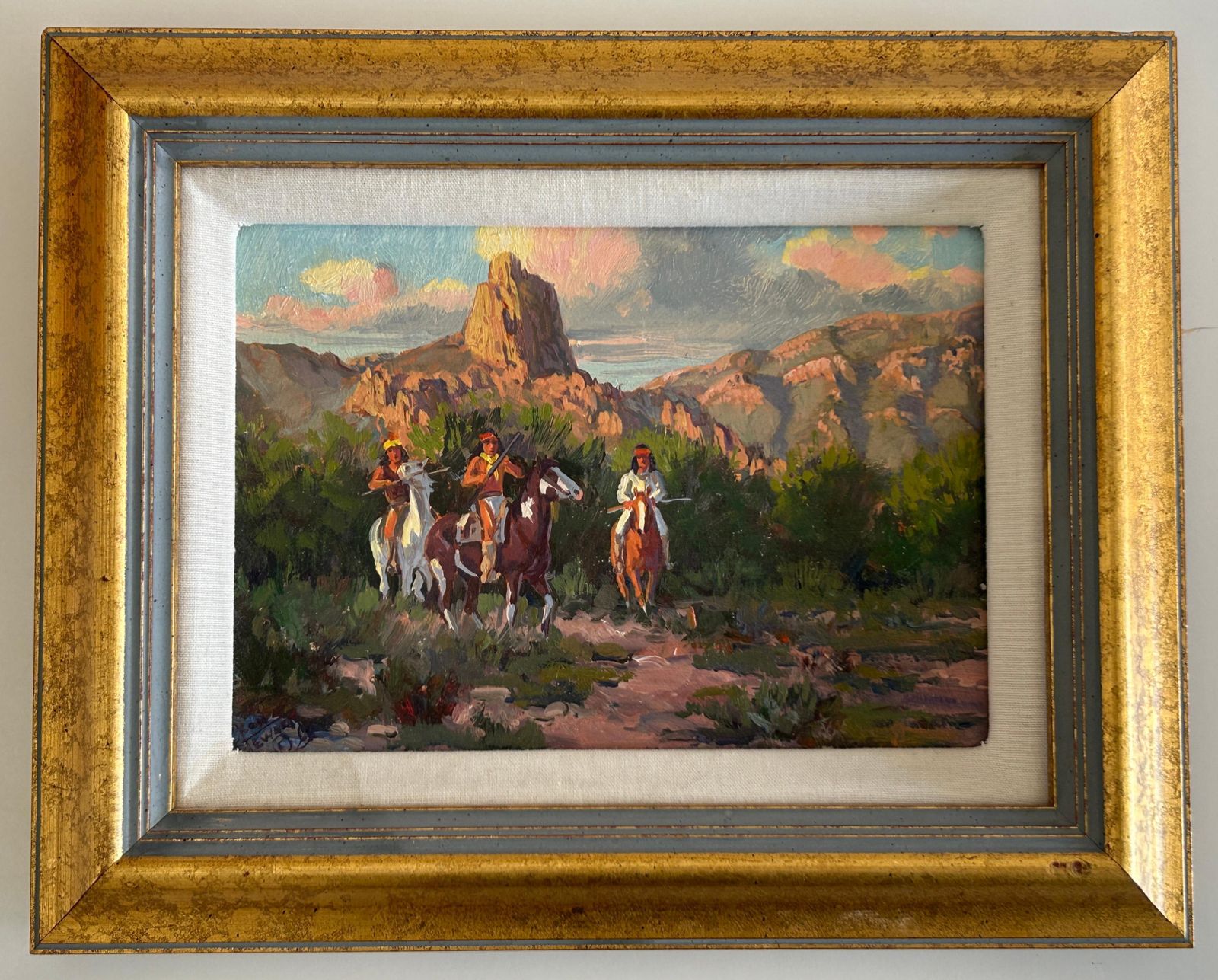 Western Art Original Oil Painting "Below Miner's Needle" By Ron Stewart USA photo furniture