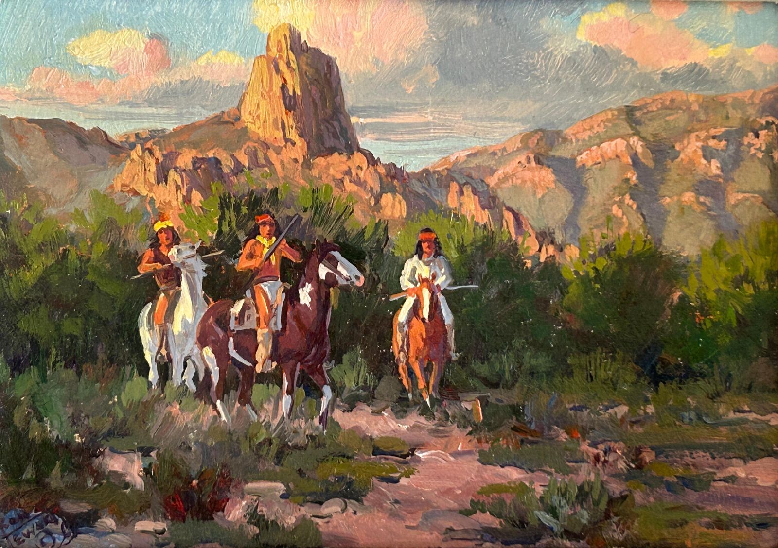 Western Art Original Oil Painting "Below Miner's Needle" By Ron Stewart USA photo Art