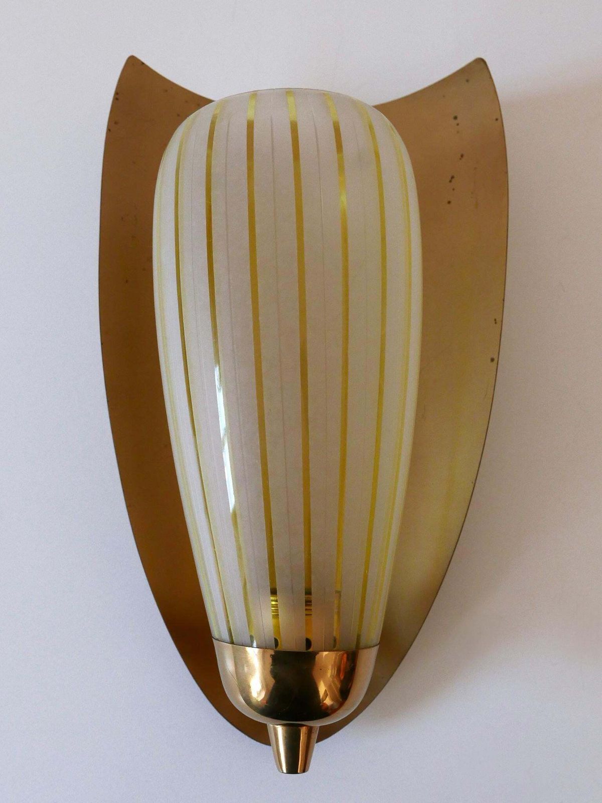 Set Of Two Large Sconces By Wilhelm Wagenfeld For Peill & Putzler Germany 1950s photo buy