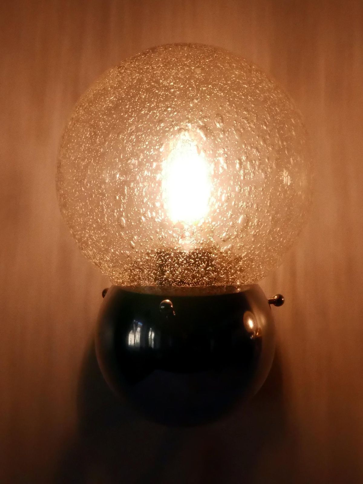 photo buy Set Of Two Amazing Mid Century Modern Glass & Metal Sconces Germany 1970s