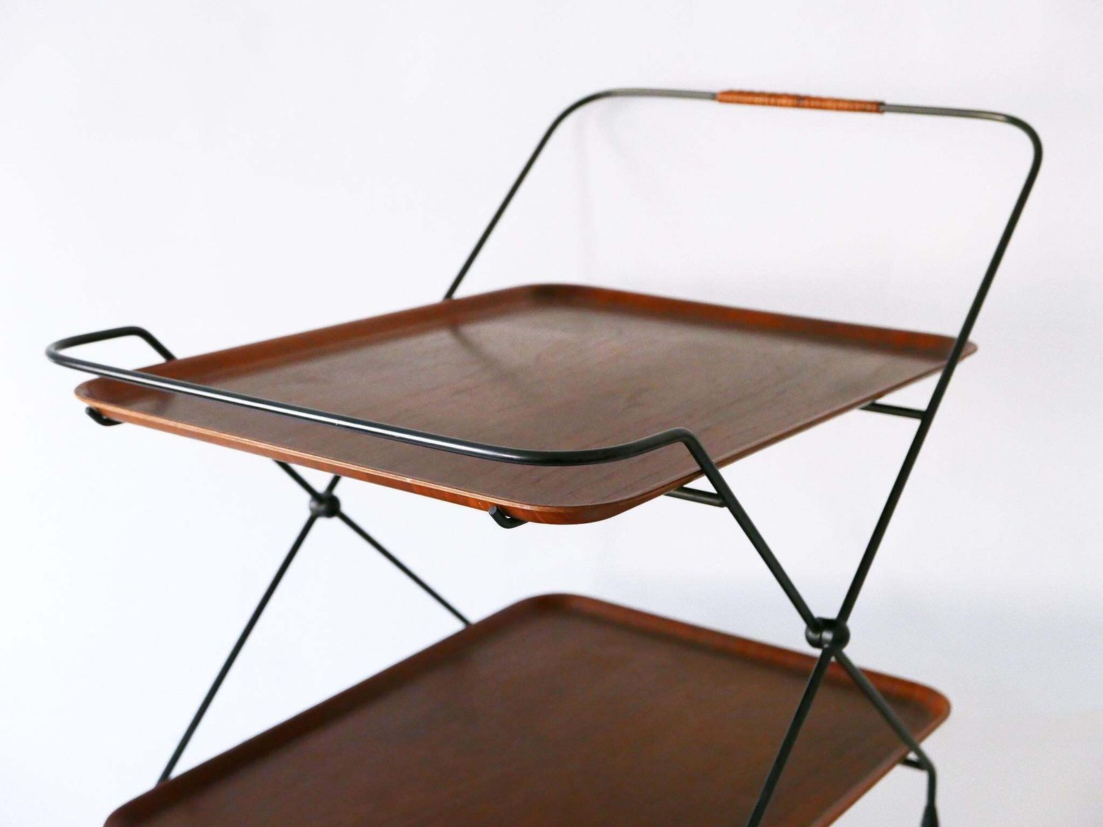 Mid Century Folding Bar Cart Or Trolly By Paul Nagel For Jie Gantofta Sweden photo for sale