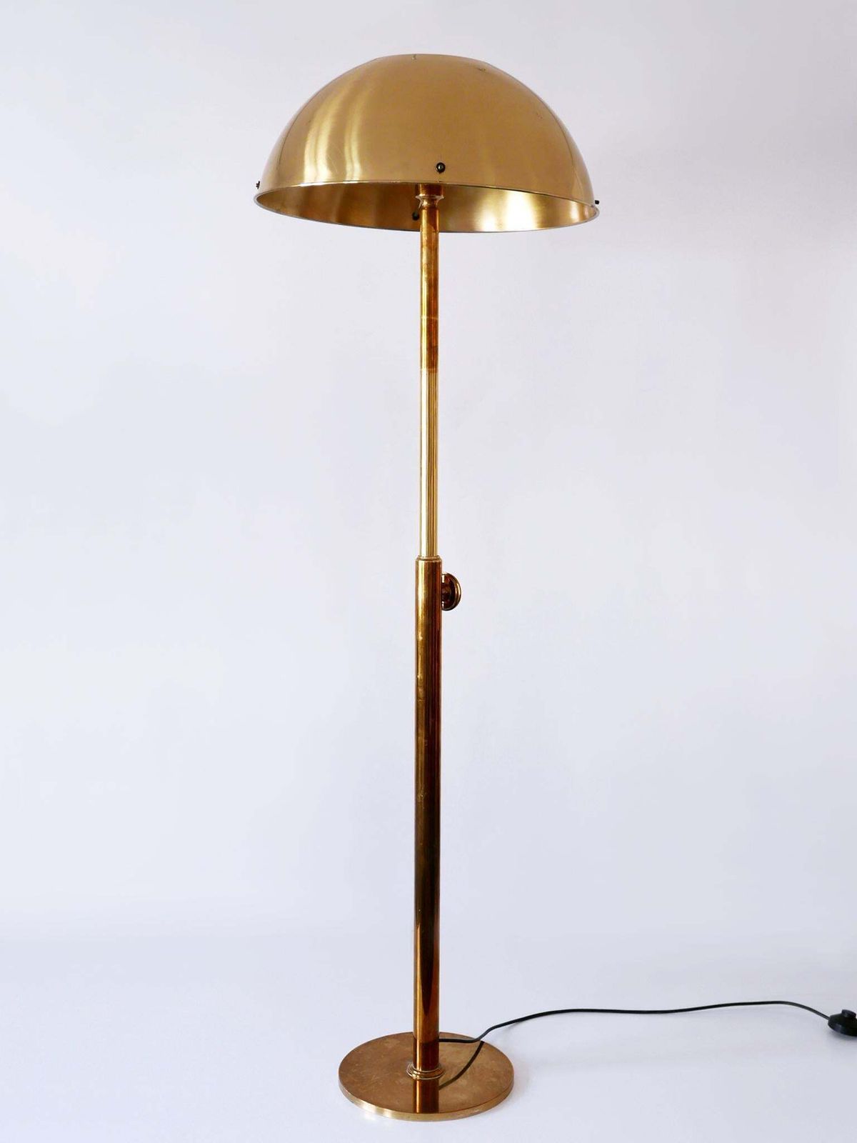 Rare Telescopic Mid Century Modern Brass Floor Lamp By Florian Schulz 1970s photo vintage