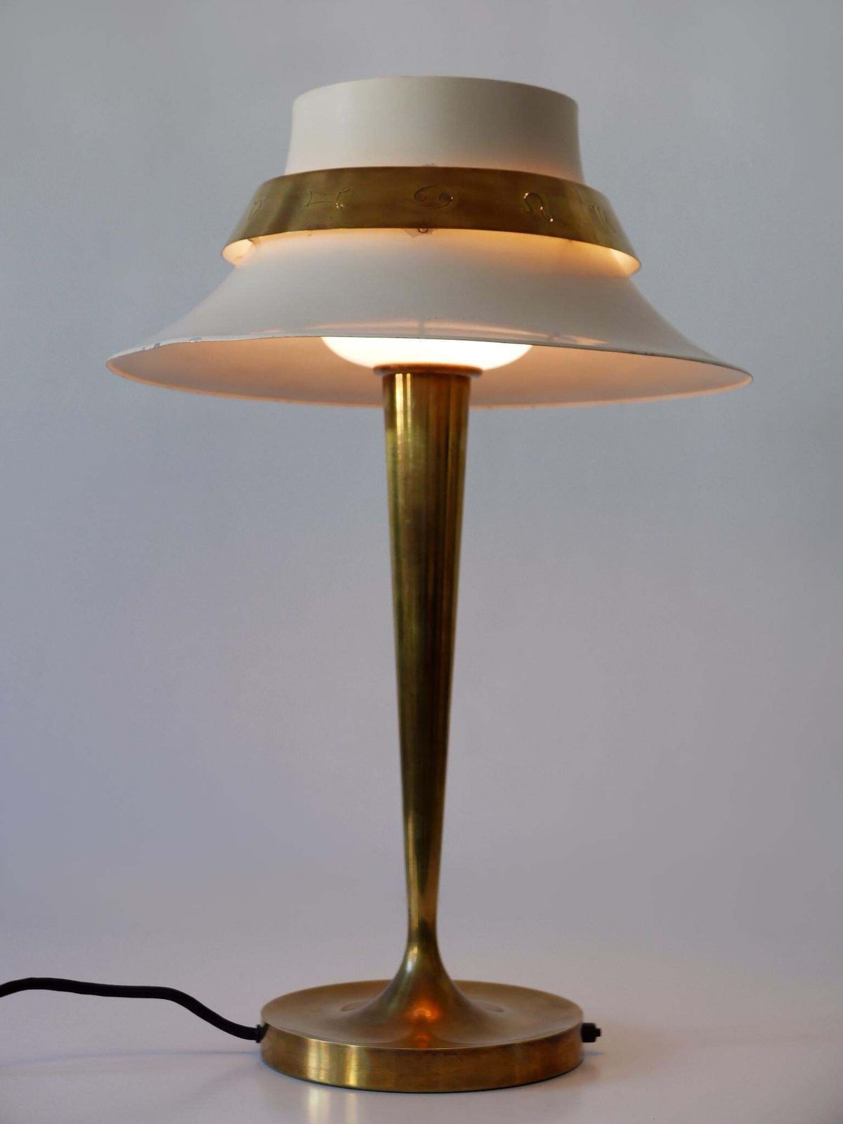 5583.0 Exceptional Art Deco Zodiac Desk Light Or Table Lamp By Jean Perzel France 1940s photo