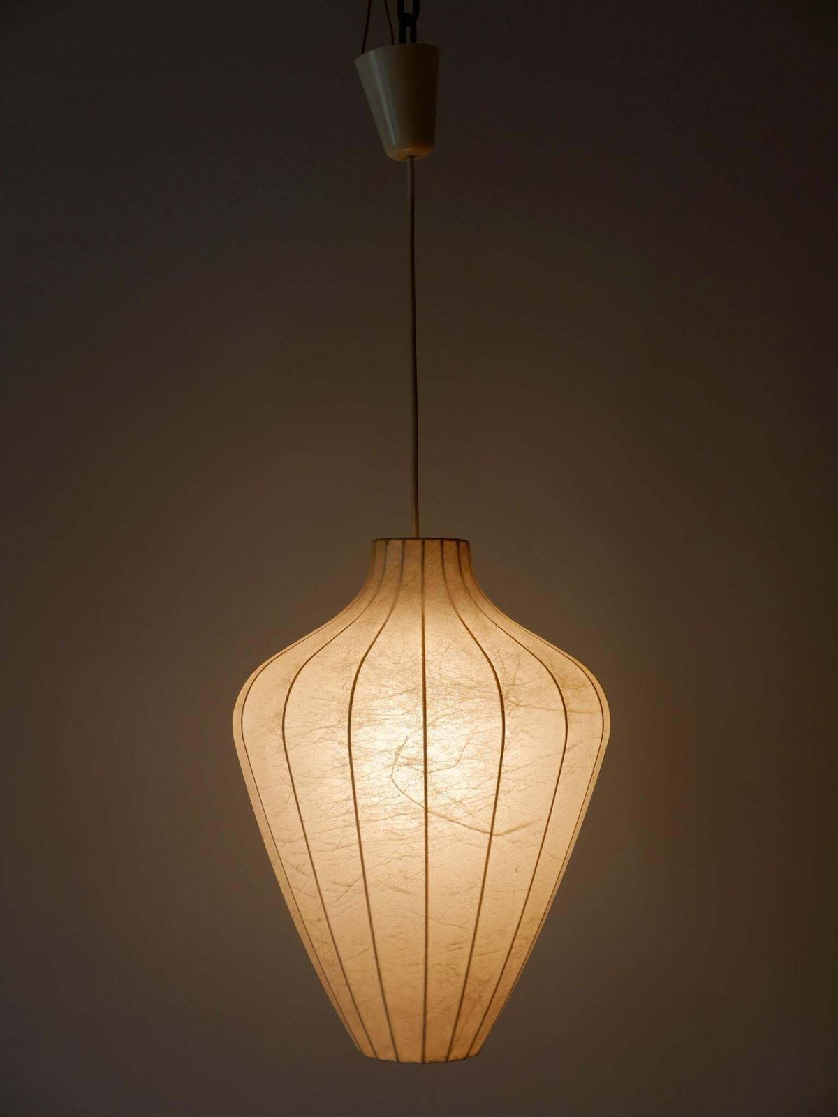 Rare Mid Century Modern Cocoon Pendant Lamp Or Hanging Light By Goldkant 1960s photo buy