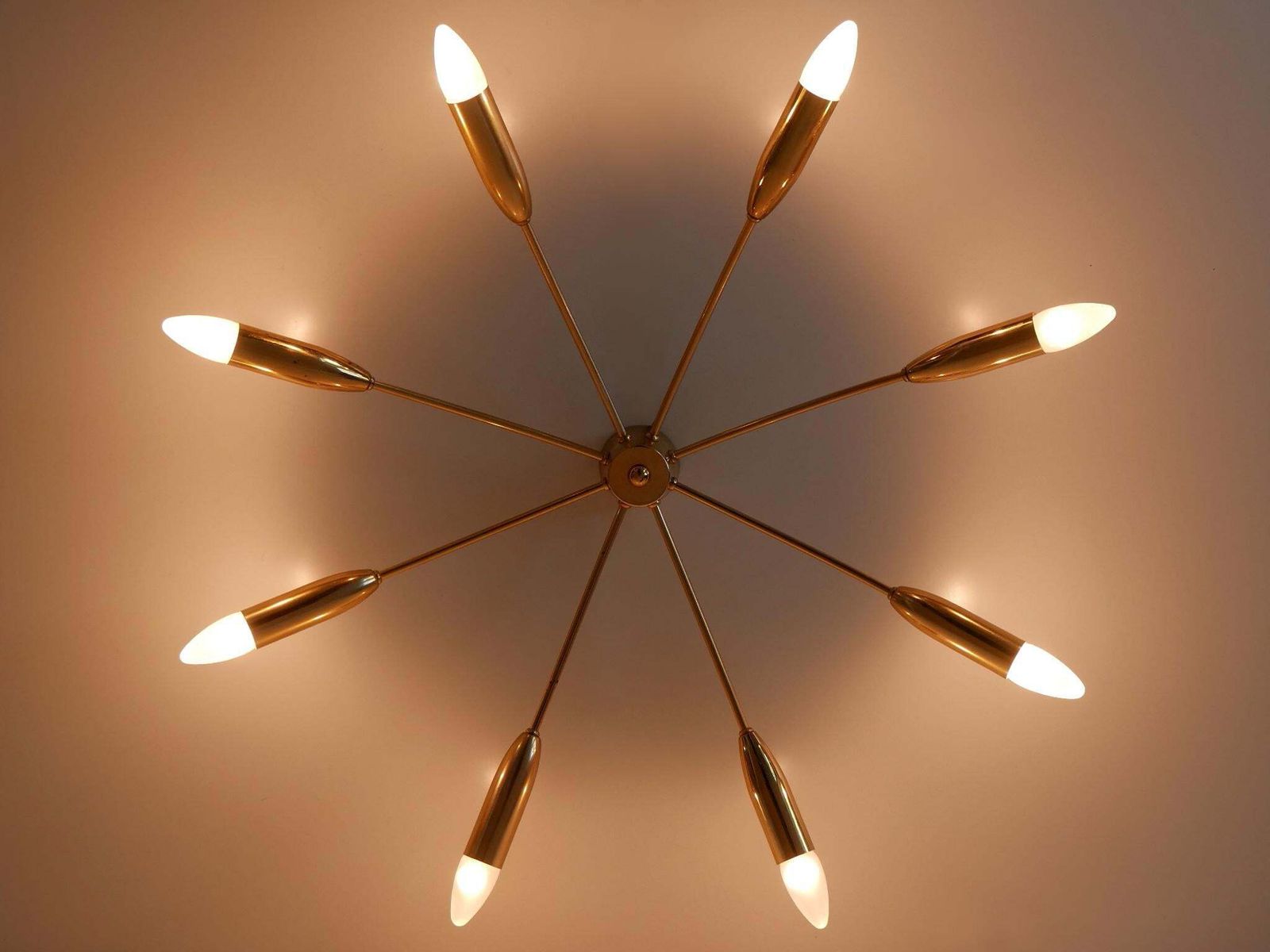 Large Eight Armed Mid Century Sputnik Chandelier Or Ceiling Light Germany 1970s photo vinterior