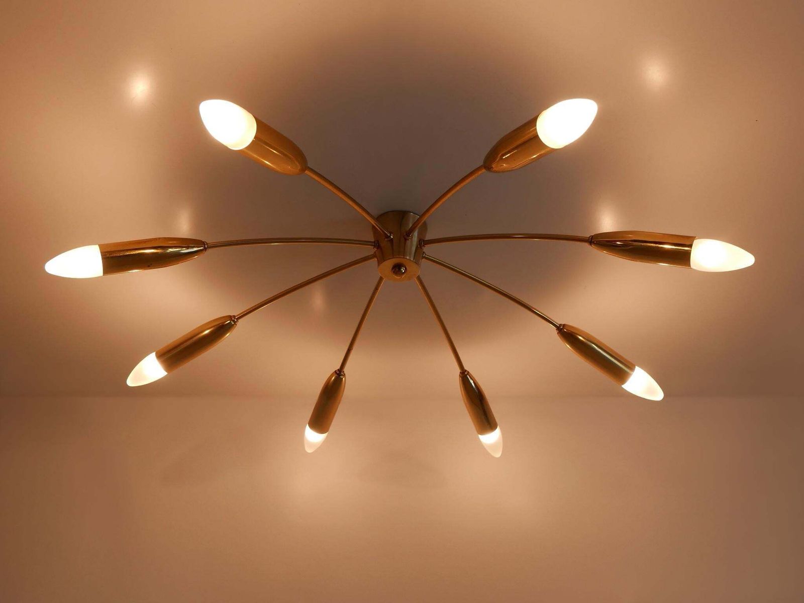 photo furniture Large Eight Armed Mid Century Sputnik Chandelier Or Ceiling Light Germany 1970s