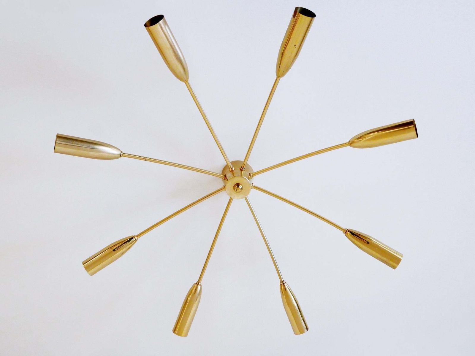 photo vinterior Large Eight Armed Mid Century Sputnik Chandelier Or Ceiling Light Germany 1970s