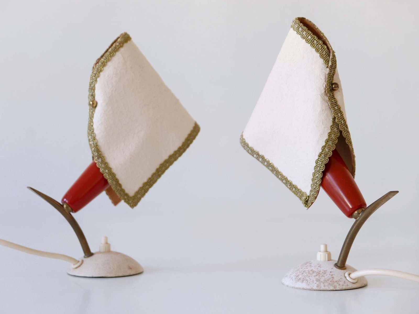 photo furniture Set Of Two Rare & Lovely Mid Century Modern Bedside Table Lamps Germany 1950s