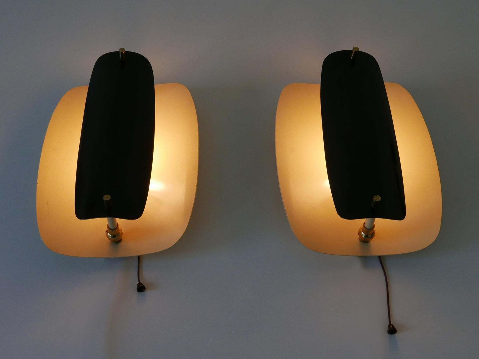 Set Of Two Rare & Elegant Mid Century Modern Sconces Or Wall Lamps Germany 1960s photo Lighting