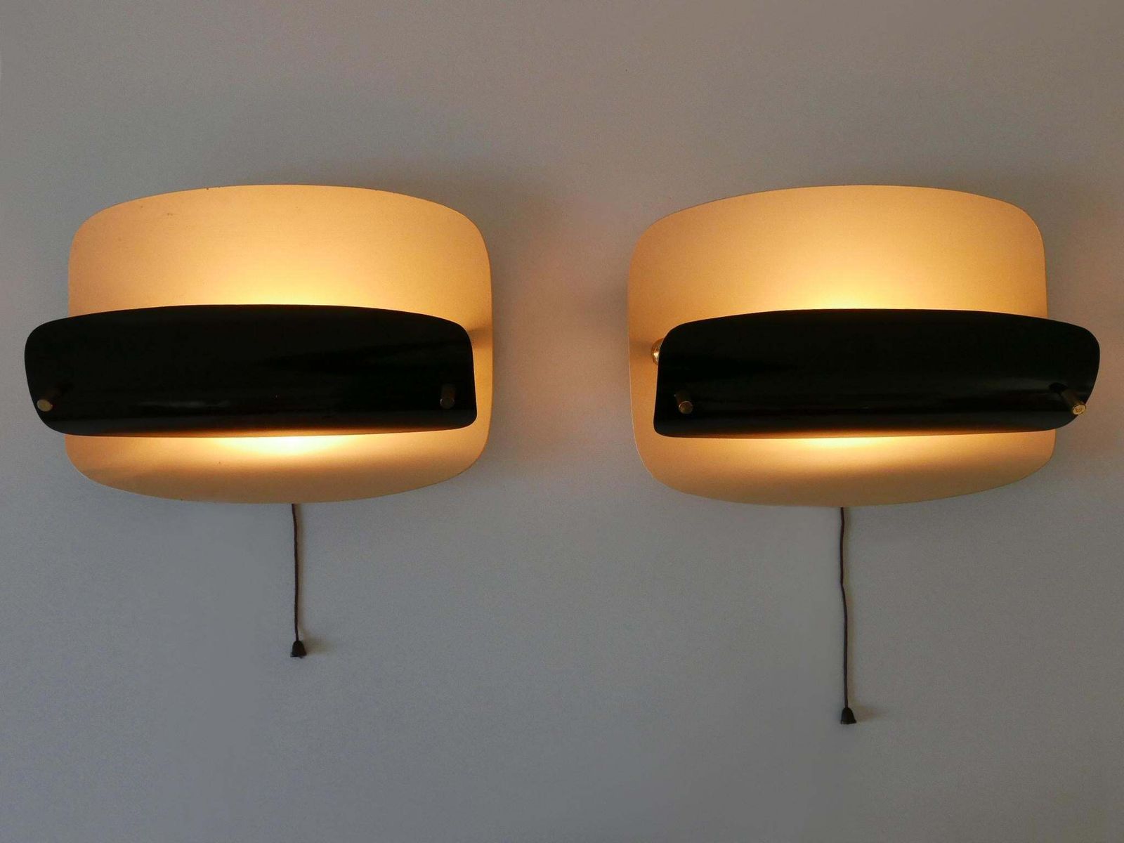 Lighting Set Of Two Rare & Elegant Mid Century Modern Sconces Or Wall Lamps Germany 1960s photo