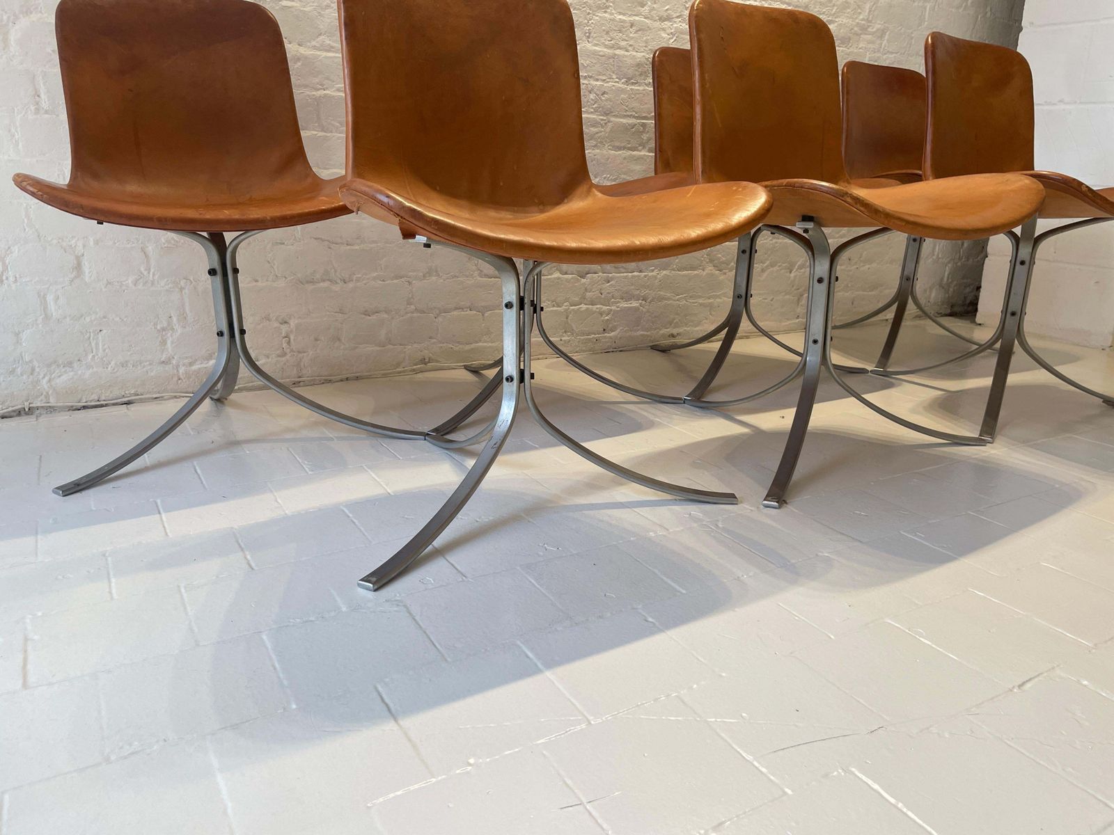 Set Of 7 Poul Kjaerholm Model Pk9 Dining Chairs  First Edition  E. Kold  1961 photo for sale