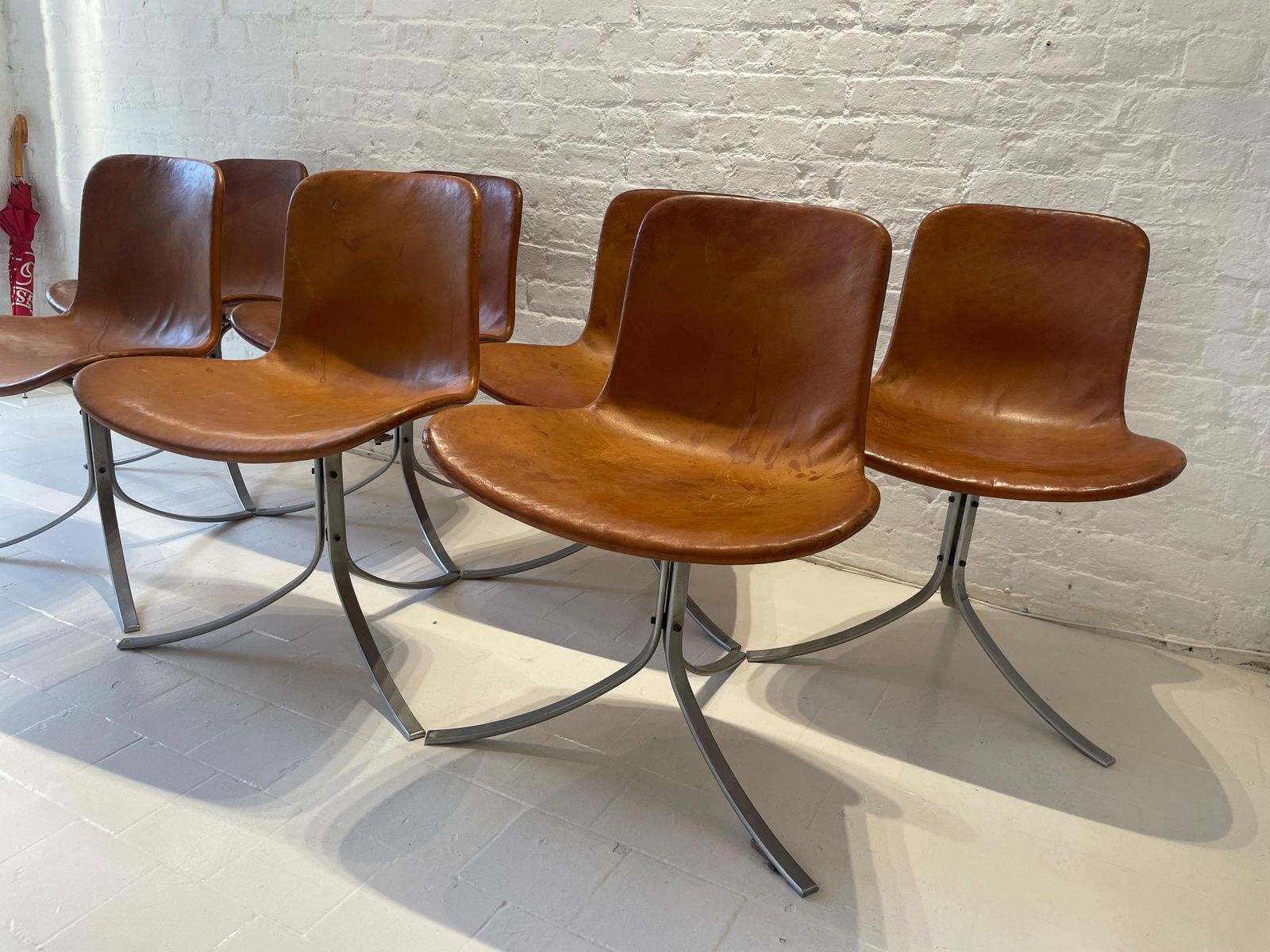 Set Of 7 Poul Kjaerholm Model Pk9 Dining Chairs  First Edition  E. Kold  1961 photo Furniture