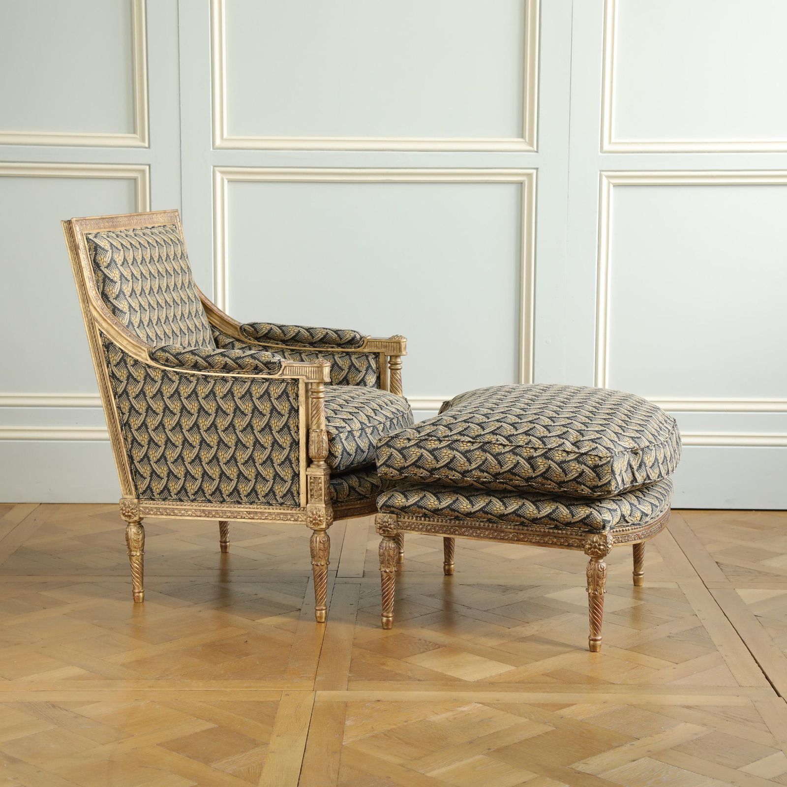 Louis XVI Jacob Style Giltwood Bergere Made By La Maison London photo buy
