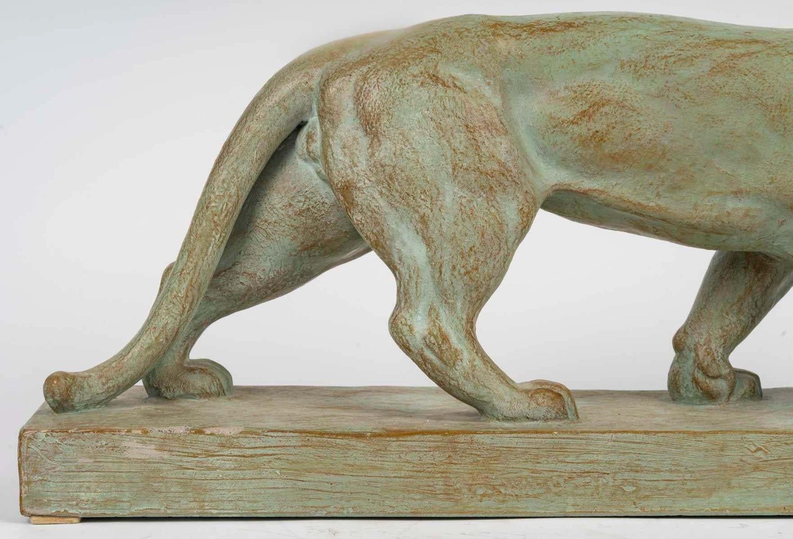 Terracotta Sculpture Of A Lioness, Signed Henri Bargas, 20th Century. photo vintage