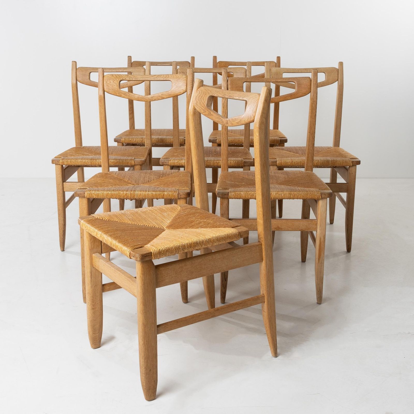 Benoît, Set Of 8 Dining Chairs By Robert Guillerme & Jacques Chambron, France photo Furniture
