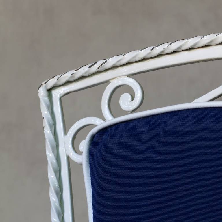 photo furniture Set Of Six Wrought Iron Armchairs, France, 1940s
