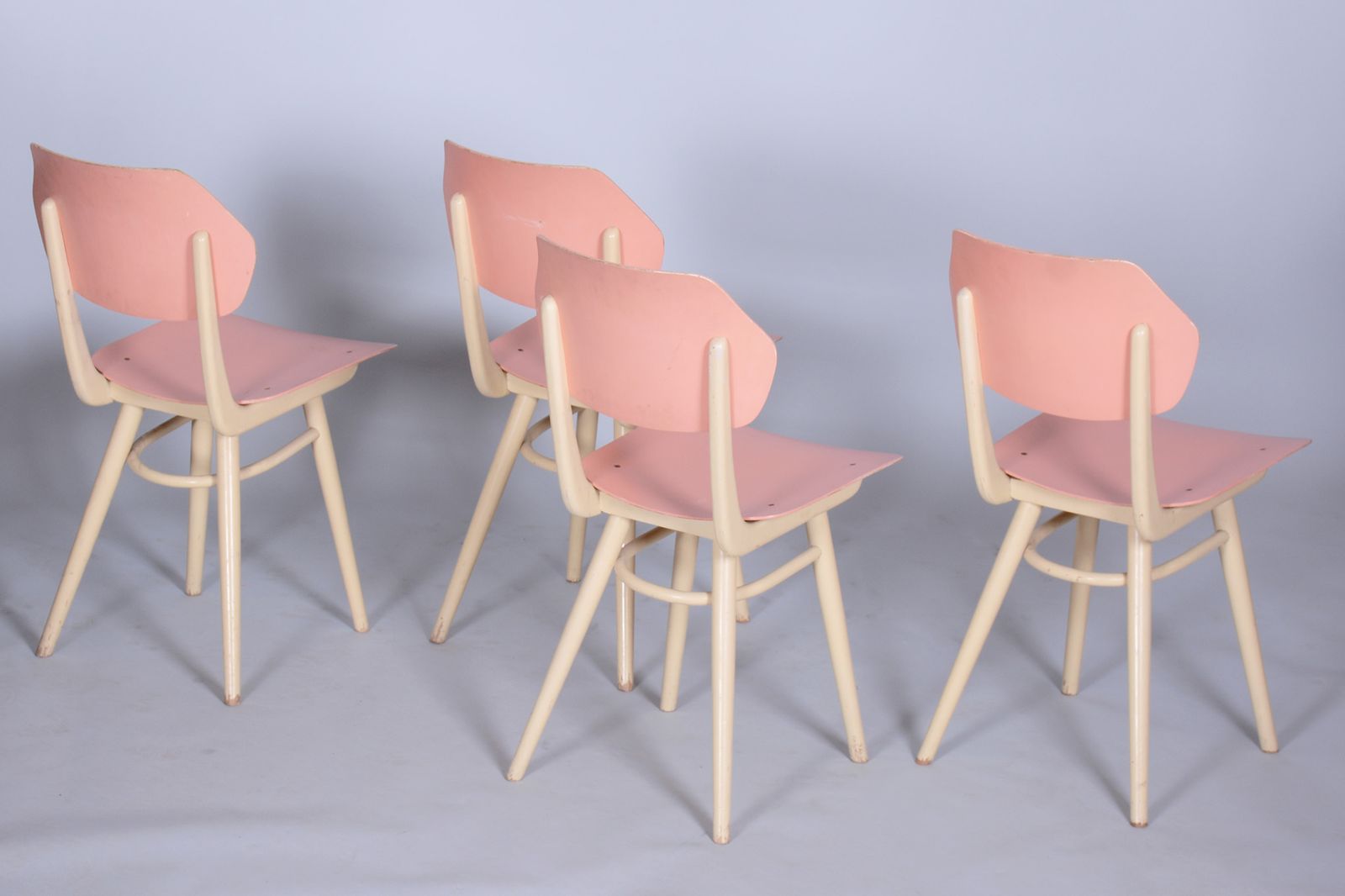 Set Of Four Original Mid Century Chairs, By Jitona Sobeslav, Beech, Czech, 1950s photo Furniture