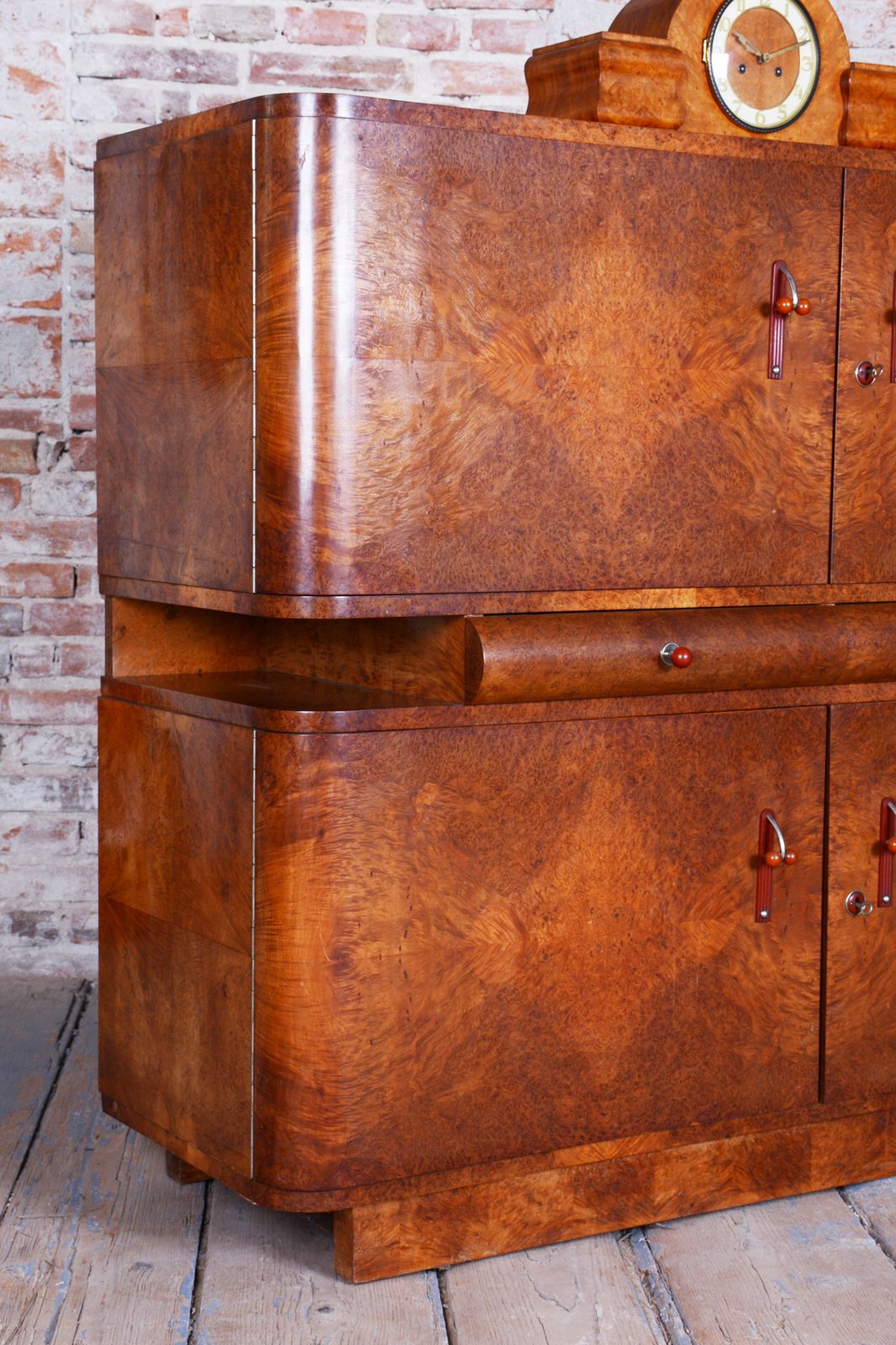 photo vintage Restored Art Deco Sideboard, By J. Halabala, Up Zavody, Mahogany, Czech, 1920s
