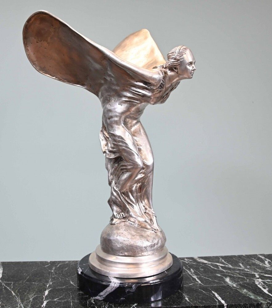 Bronze Flying Lady Statue Art Nouveau Spirit Of Ecstacy photo furniture