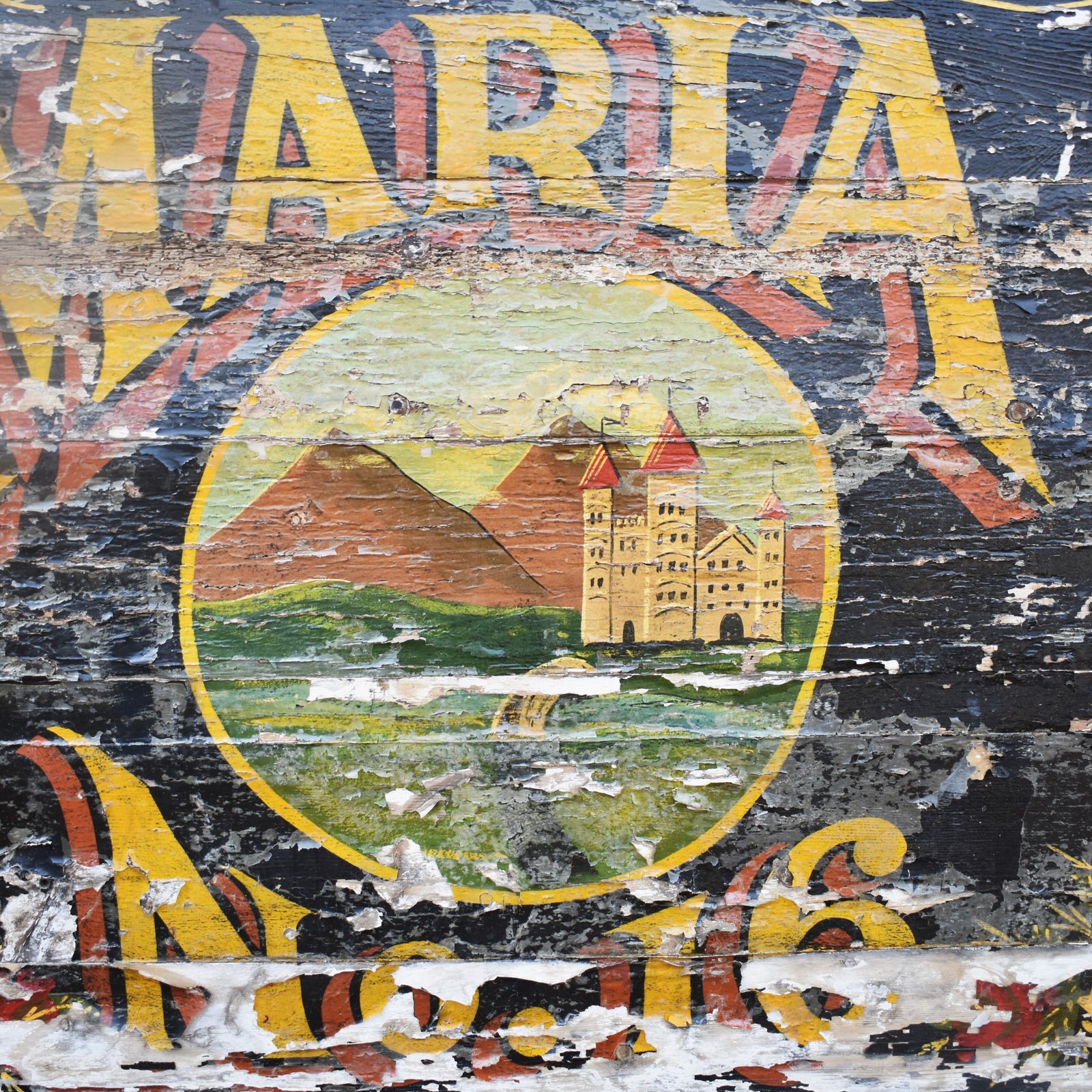 Antique Salvaged Maria No16 Barge Narrow Boat Gypsy Hand Painted Sign Writing photo Home Decor