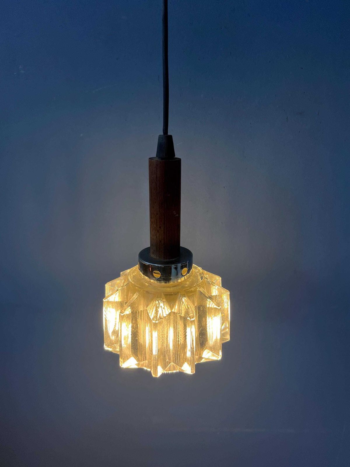 Kleine Mid Century Kristalglazen Hanglamp photo furniture