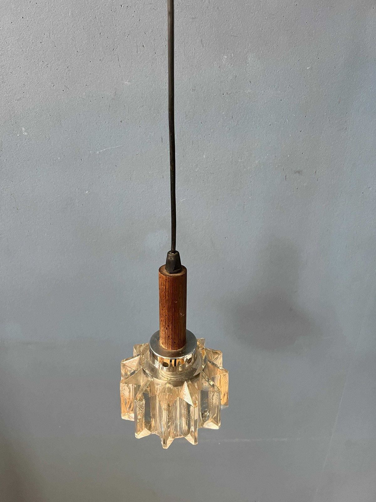 Kleine Mid Century Kristalglazen Hanglamp photo vinterior