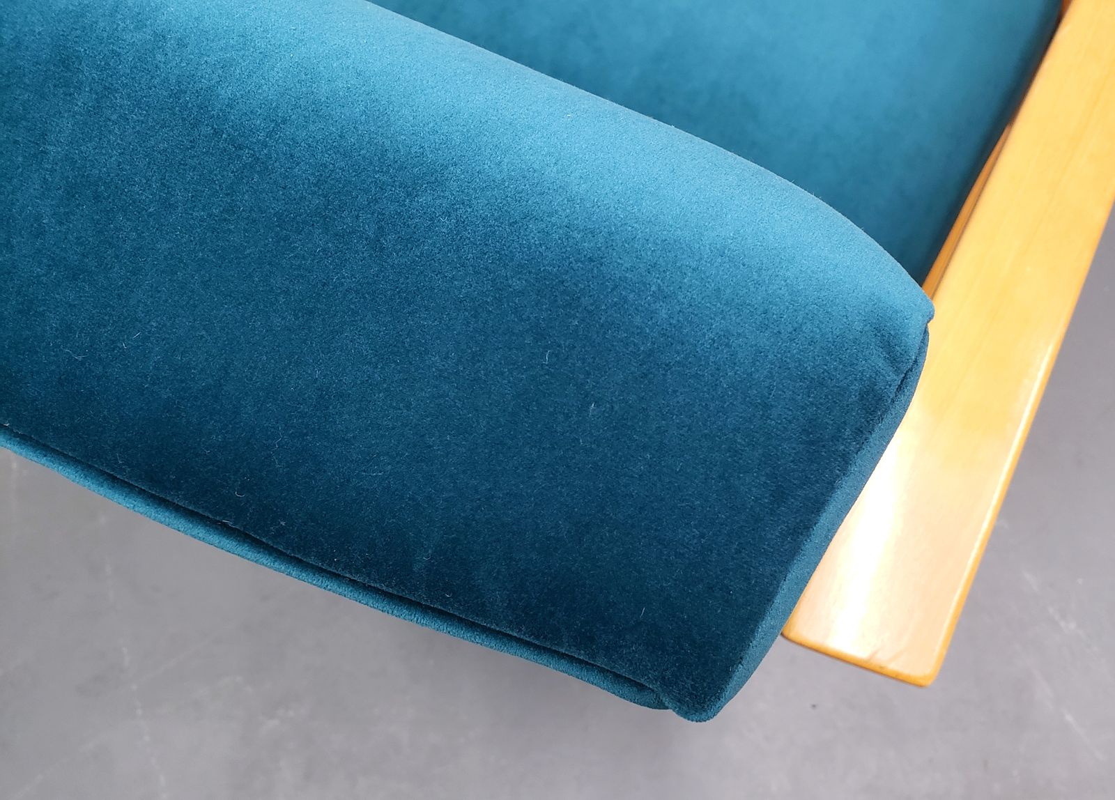1960 Danish Lounger Club Chair In Teal Velvet photo Furniture