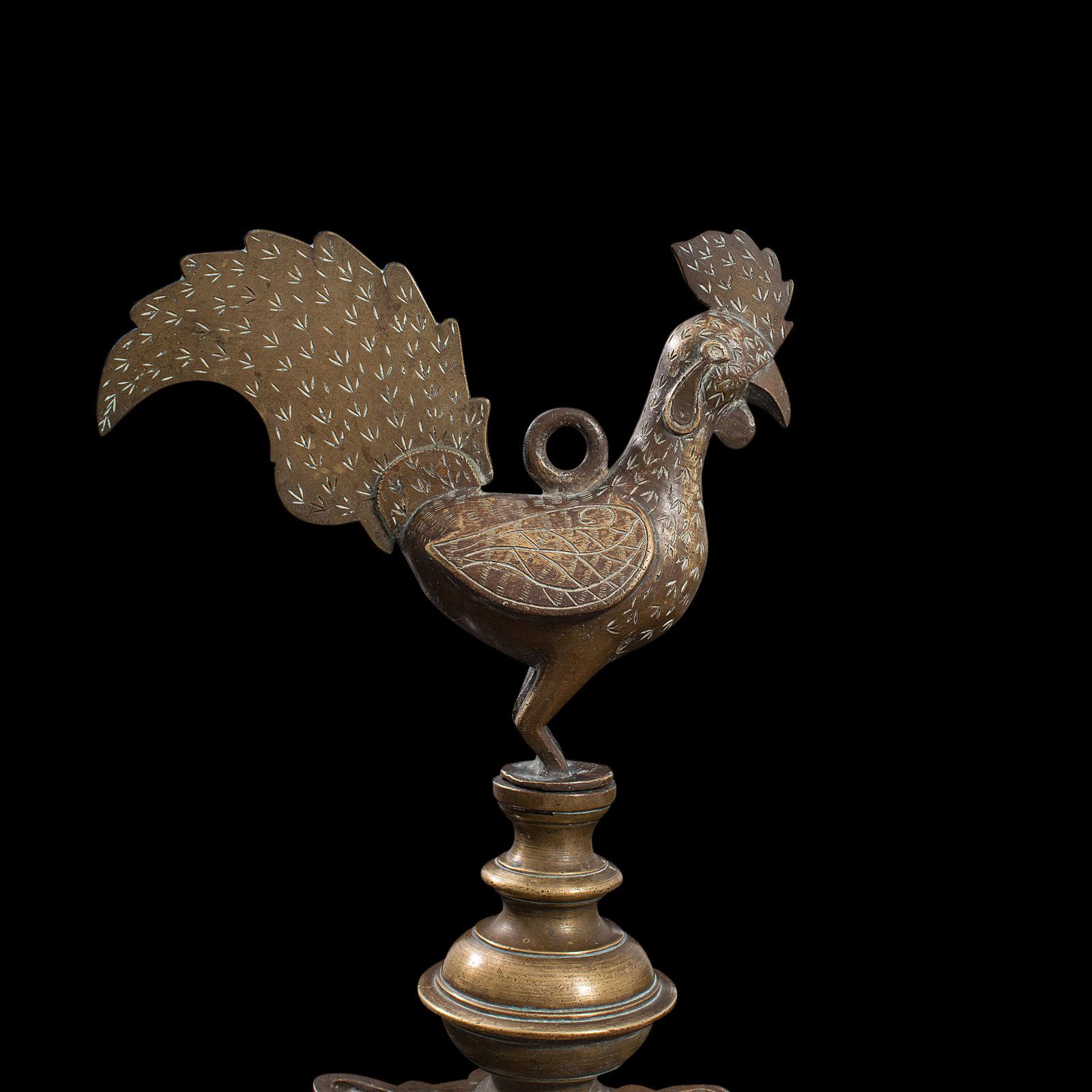 Antique Deccan Oil Lamp, Indian, Bronze, Hamsa, Bird, Late 19th Century, C1900 photo 1495.0