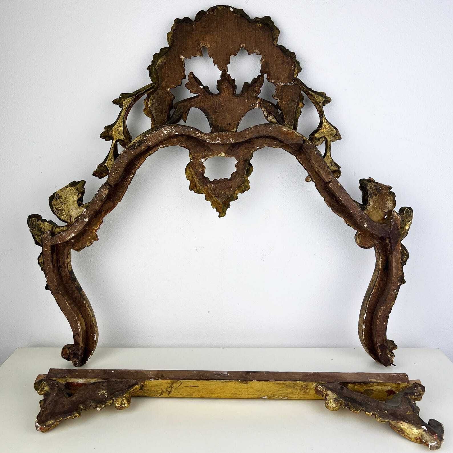 Set Of 2 Antique Gilt Wood Carvings, Architectural Salvage photo vinterior