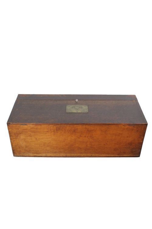 photo furniture Oak Masonic Deed Chest, 1920s, Vintage
