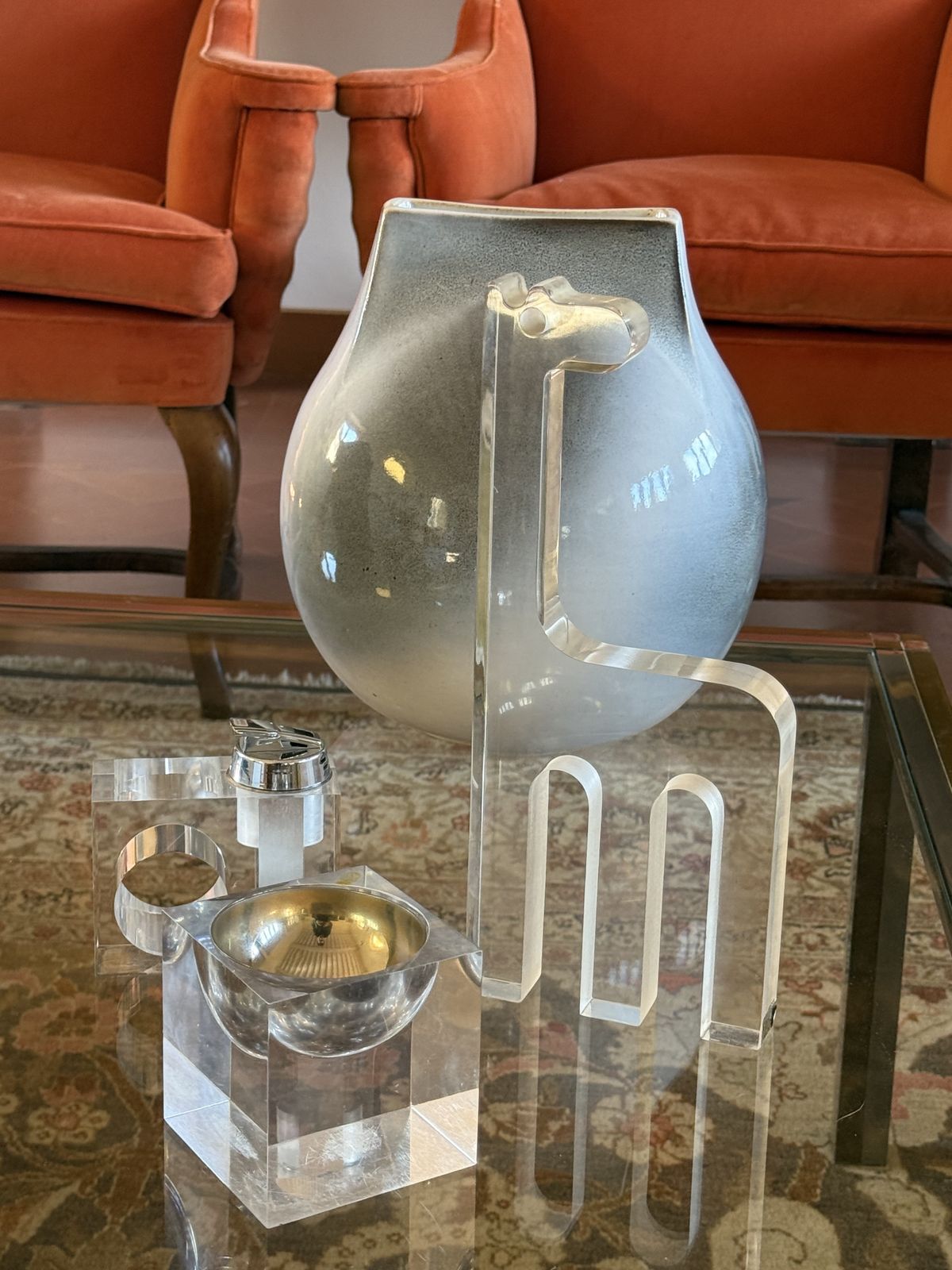 Silvio Russo, Lucite Giraffe Sculpture, Guzzini Italy 1970s photo Art