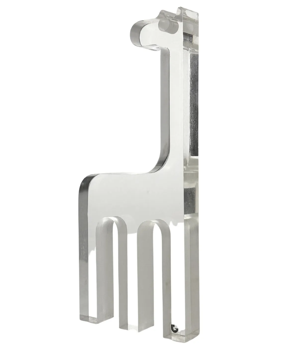 Silvio Russo, Lucite Giraffe Sculpture, Guzzini Italy 1970s