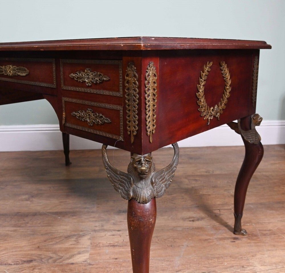 Napoleon III Bureau Plat Desk Mahogany Writing Table 1890 photo buy