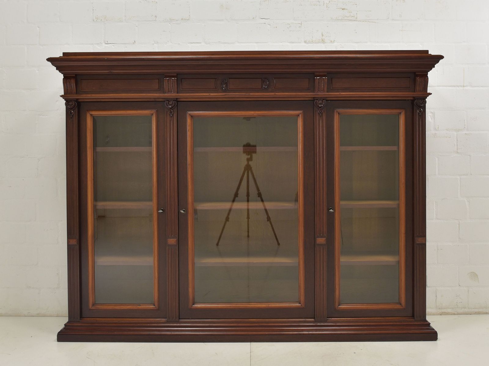 Antique! Display Cabinet 1 Of 2 Restored Mahogany Wilhelminian Style Low Wide photo furniture