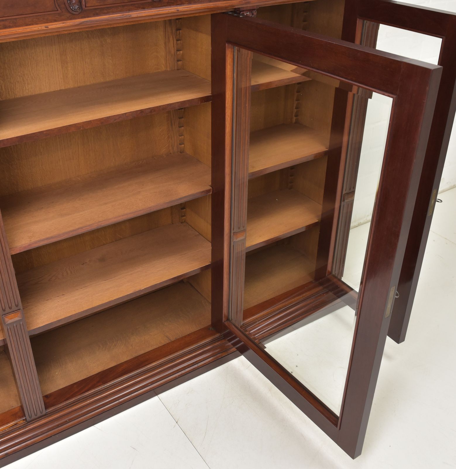 Antique! Display Cabinet 1 Of 2 Restored Mahogany Wilhelminian Style Low Wide photo 2363.0