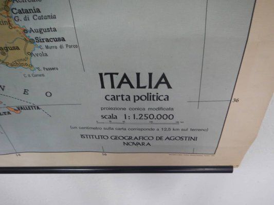 Geographical Map Of Italy, 1986 photo for sale