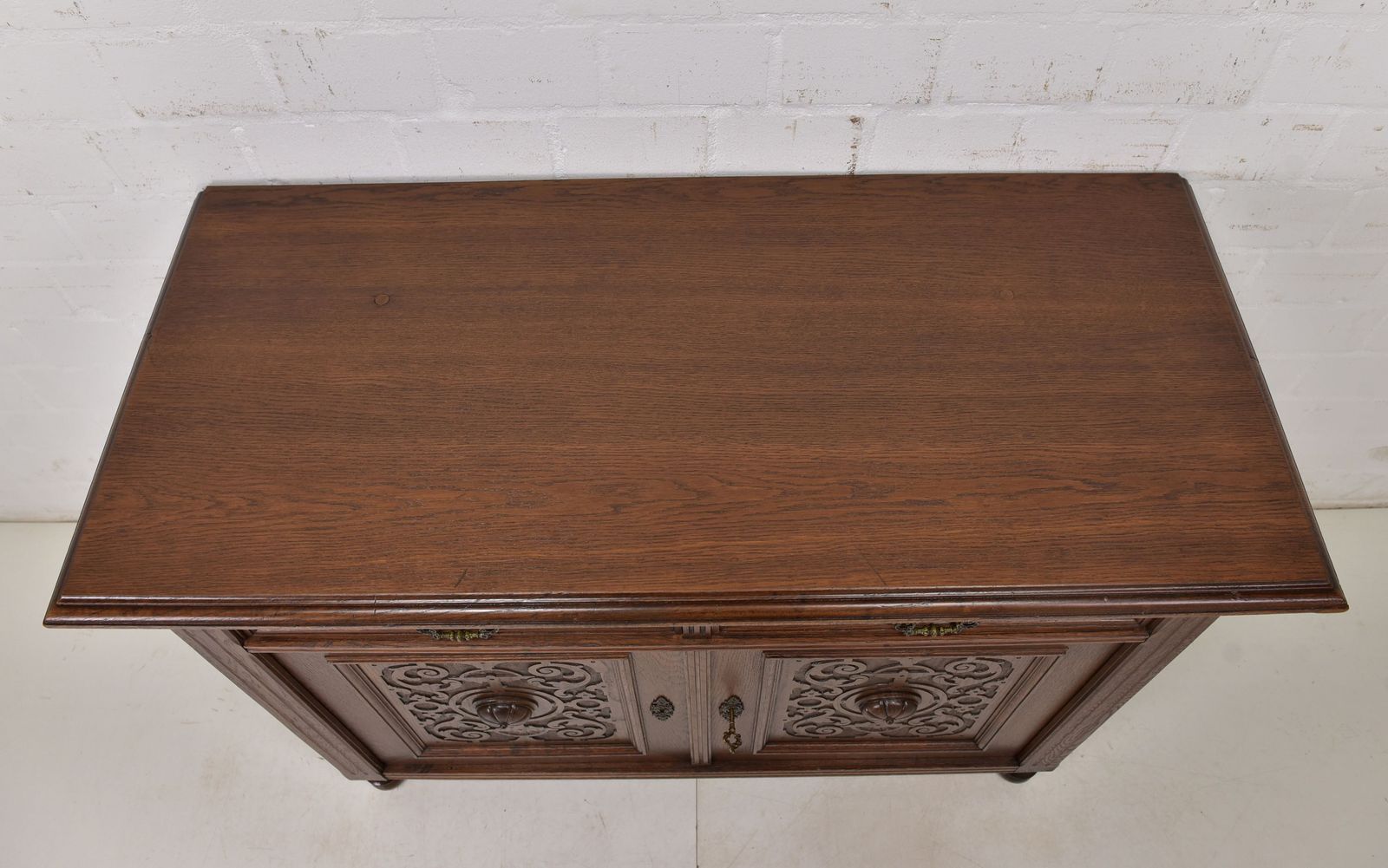 Antique! Chest Of Drawers Restored Solid Oak Wilhelminian Style Cabinet Sideboard photo vinterior